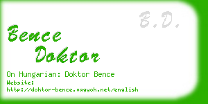 bence doktor business card